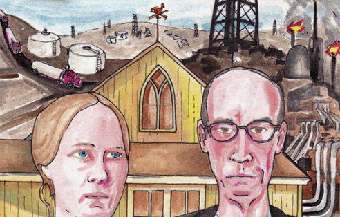 American Gothic with Fracking