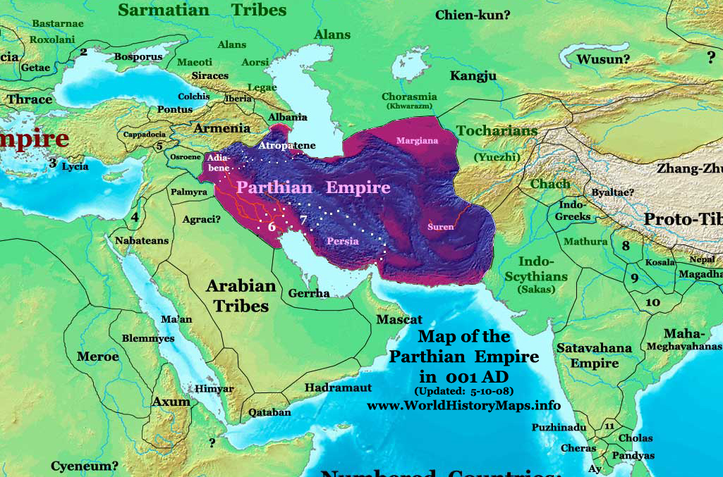 Parthia Map 100 AD