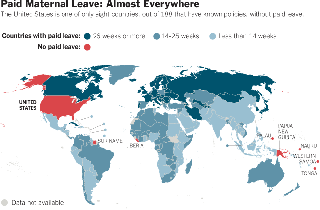 Maternity leave everywhere else in the world except America