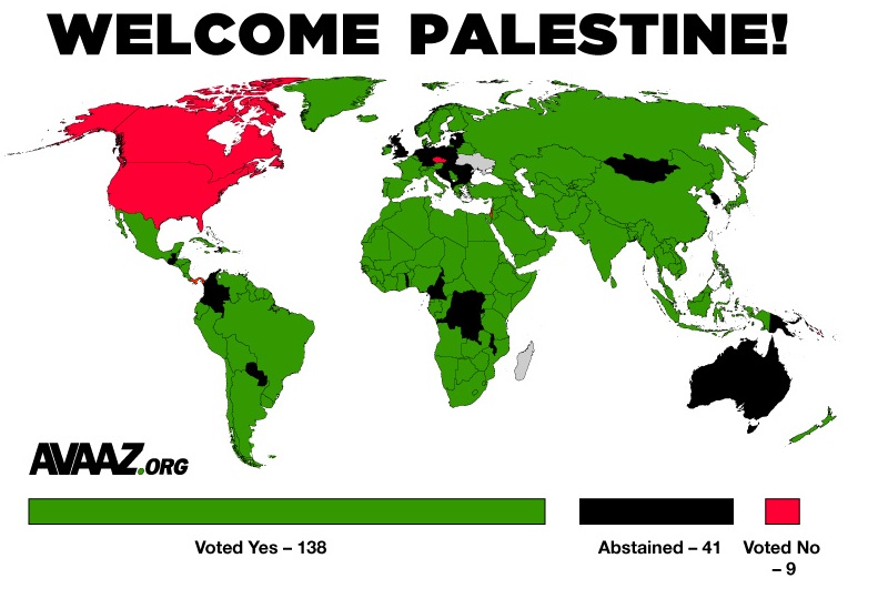 MAP: Global Votes on Palestine's Right to Join UN as a Member